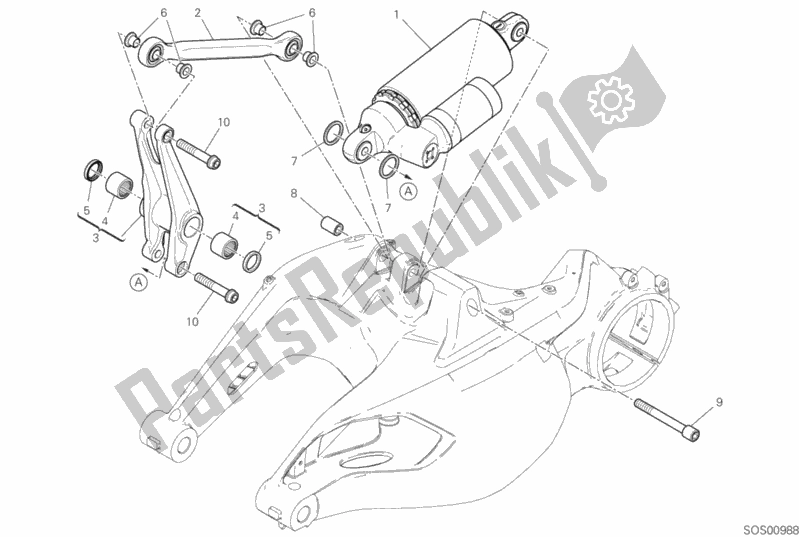 Toutes les pièces pour le Amortisseur Arrière du Ducati Diavel 1260 Thailand 2020